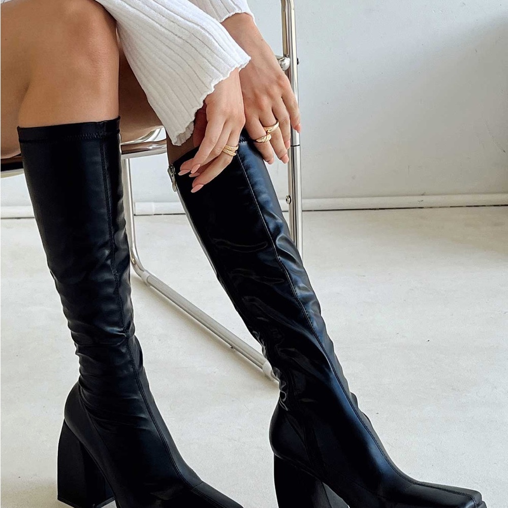 Princess Polly Zayas Black Knee High Boots